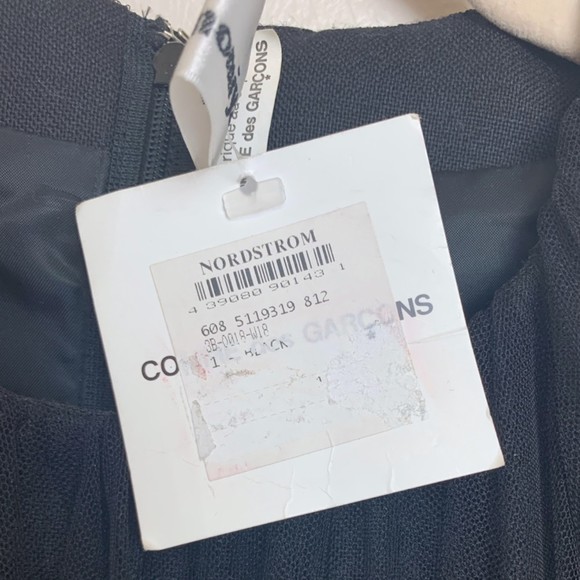 NWT Noir Kei Ninomiya Women's Black Tulle Overlay Wool Shift Dress Size Small - Picture 4 of 16